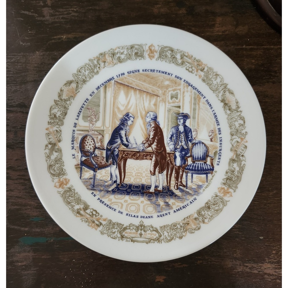 Vintage‎ Limoges Lafayette Collector Plate  Lafayette Secret Contract #276